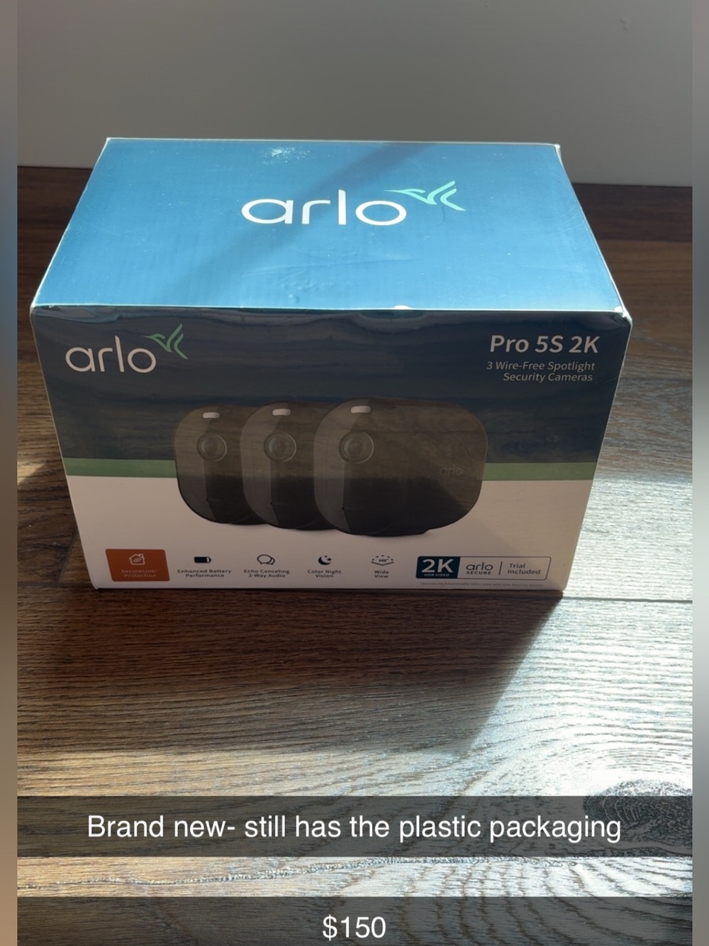 Arlo Pro 5S 2K Wire-Free Spotlight Security Cameras - Blue/Black